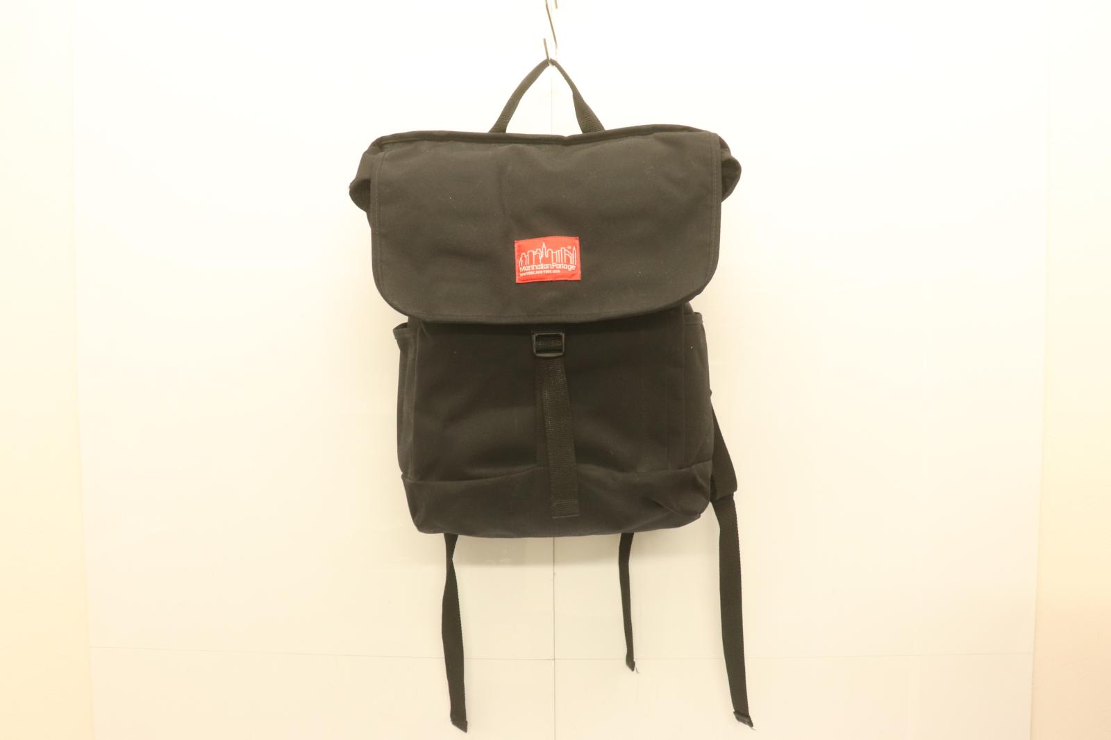 【中古】 Manhattan Portage メンズリュック バックパック -- Washington SQ Backpack Manhattan Portage -- 黒 ブラック ロゴ