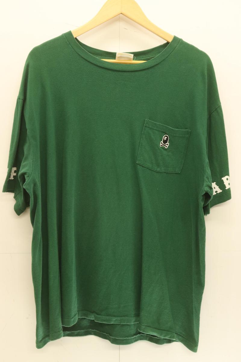 Rakuten - 【中古】 A BATHING APE メンズTシャツ XXL ポケット Tシャツ A BATHING APE XXL 緑 グリーン ワッペン