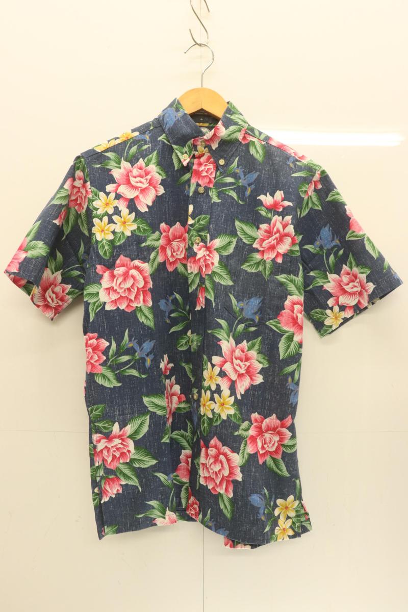 Rakuten - 【中古】 Reyn Spooner メンズアロハシャツ XS アロハシャツ Reyn Spooner XS 紺 ネイビー 花柄
