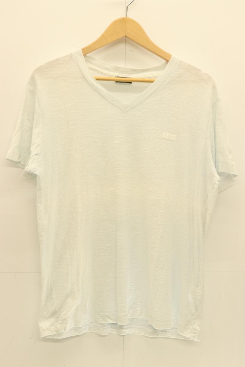 Rakuten - 【中古】 DIESEL メンズTシャツ M Vネック Tシャツ DIESEL M 水色 アクアブルー ロゴ