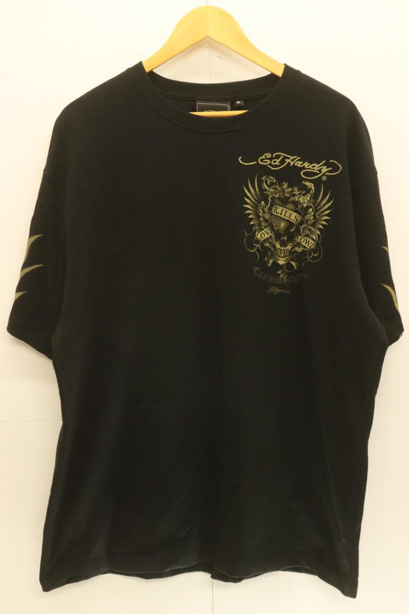 Rakuten - 【中古】 Ed Hardy メンズTシャツ XXXL Tシャツ Ed Hardy 3L 黒 ブラック プリント