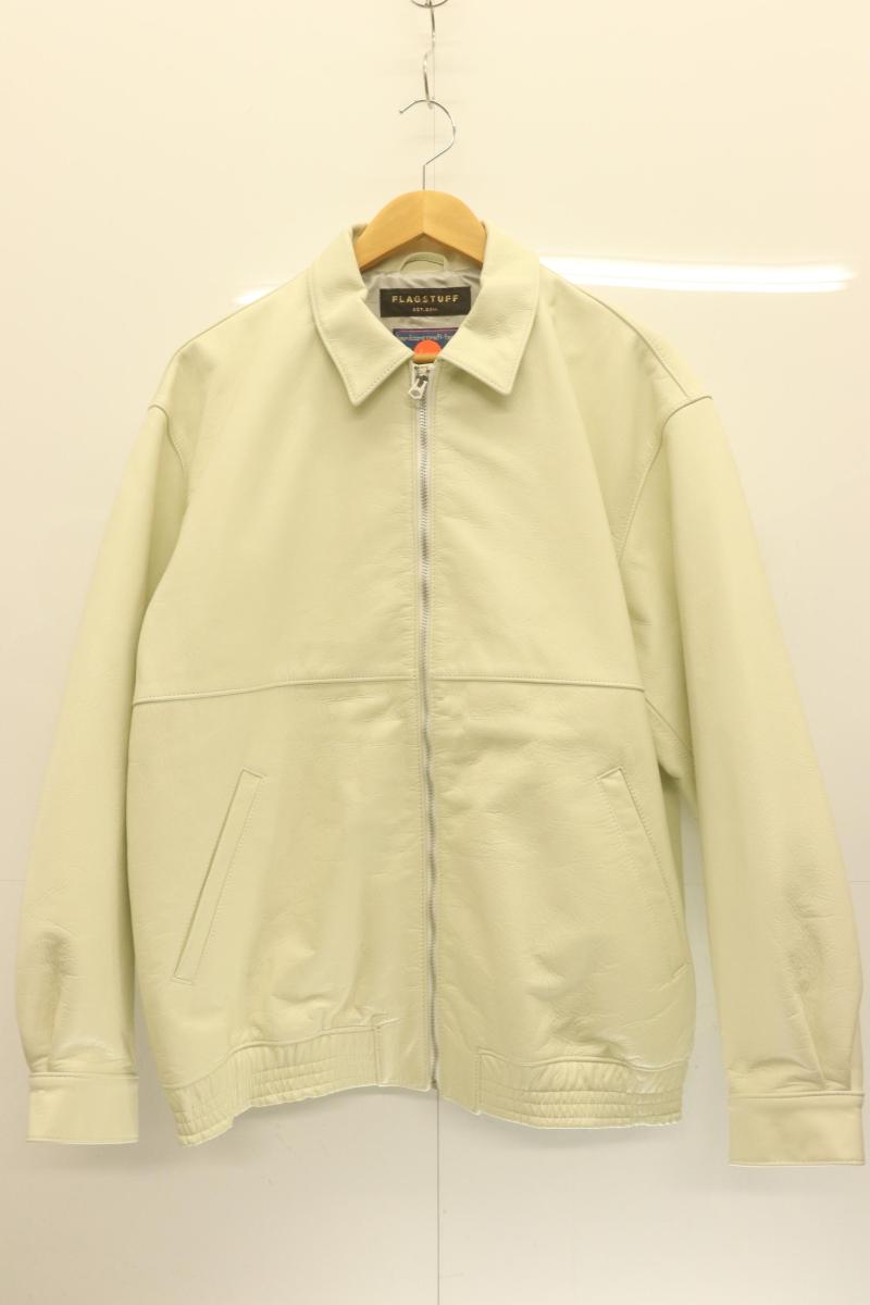 Rakuten - 【中古】 FLAGSTUFF メンズレザージャケット XL LEATHER SWING TOP/FLAGSTUFF x blackmeans/XL/白 ホワイト