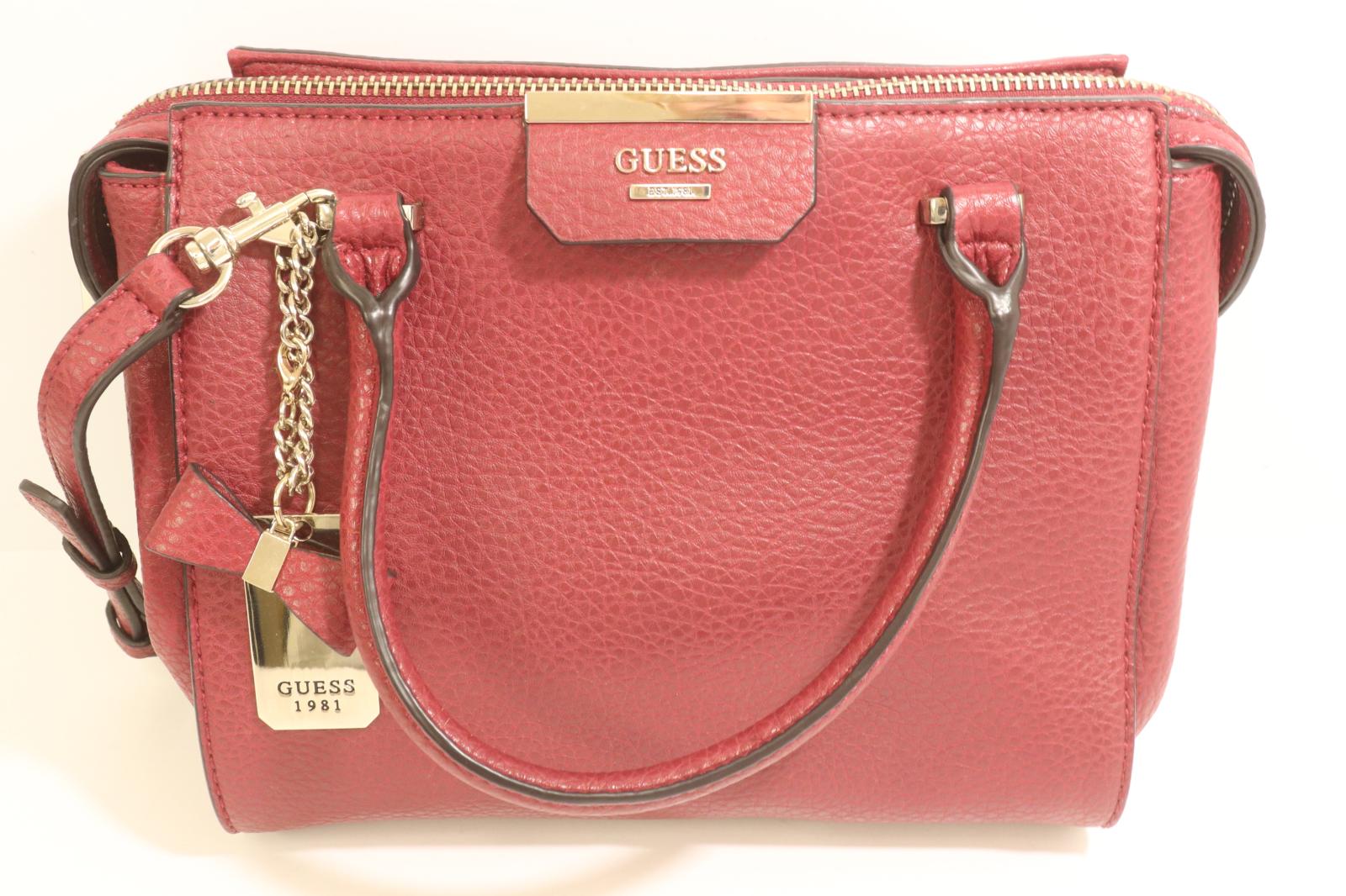 Guess - 【中古】 GUESS レディースハンドバッグ -- 2way ハンドバッグ GUESS -- ボルドー 赤紫 レザー