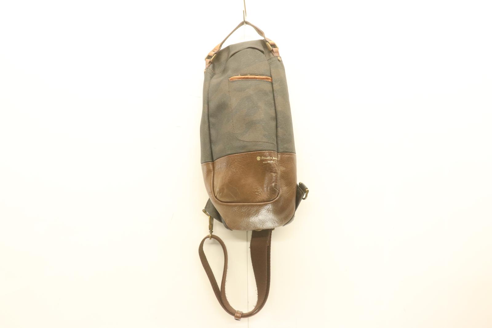【中古】 MASTER PIECE メンズショルダーバッグ -- ワンショルダーバッグMASTER PIECE--茶 ブラウン迷彩 カモフラージュ