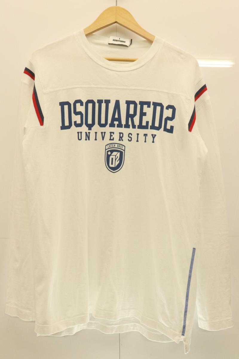 Rakuten - 【中古】 DSQUARED2 メンズカットソー S Varsity Fit Tee DSQUARED2 S 白 ホワイト プリント