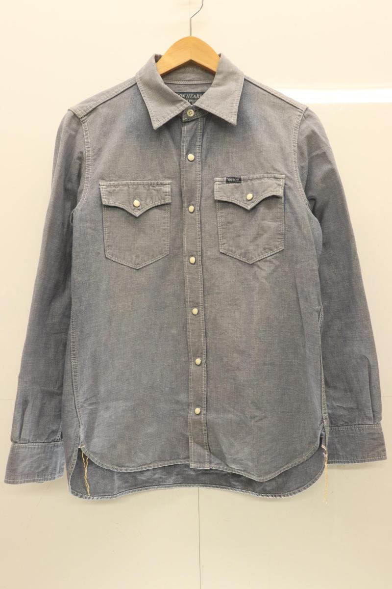 Rakuten - 【中古】 IRON HEART メンズウエスタンシャツ S ウエスタンシャツ IRON HEART S 青 ブルー 無地