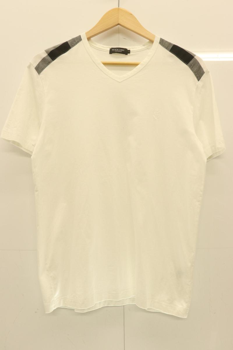 Rakuten - 【中古】 BLACK LABEL CRESTBRIDGE メンズTシャツ 3 Tシャツ BLACK LABEL CRESTBRIDGE 3 白 ホワイト 無地 チェック