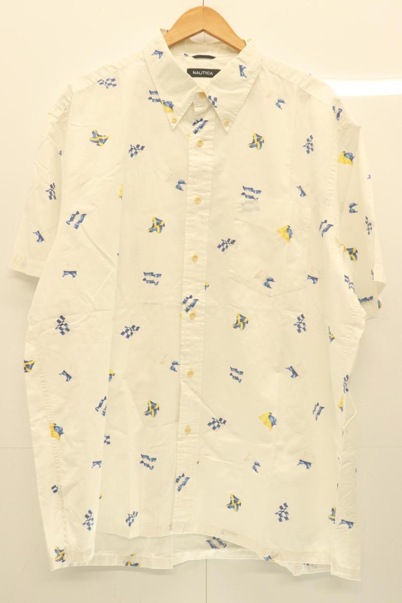 Rakuten - 【中古】 NAUTICA メンズ半袖シャツ XL 半袖シャツ NAUTICA XL 白 ホワイト 総柄