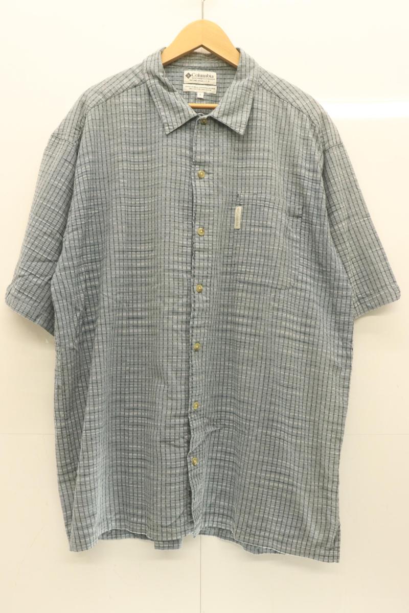 Rakuten - 【中古】 Columbia メンズ半袖シャツ XL 半袖シャツ Columbia XL 青 ブルー チェック