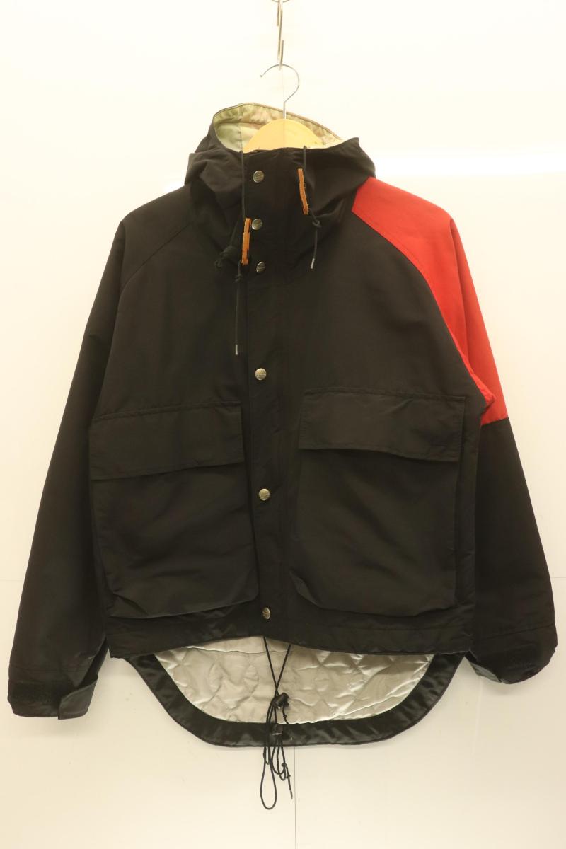 【中古】 Mountain Research メンズマウンテンパーカー S マウンテンパーカー/Mountain Research/S/黒 ブラック/赤 レッド/無地