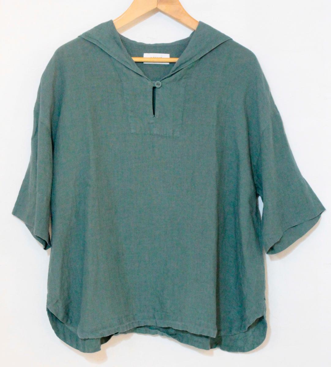 Rakuten - 【中古】 ADIEU TRISTESSE LOISIR レディースブラウス ADIEU TRISTESSE LOISIR/セーラー/リネン/ブラウス/緑 グリーン/B0123LFB604