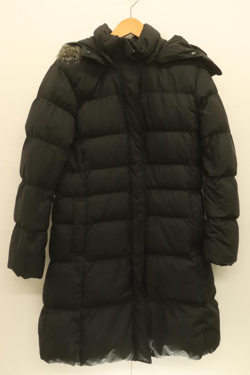 【中古】 UNIQLO レディースダウンジャケット XL ライトウェイトダウンフーデッドコート UNIQLO XL 黒 ブラック 無地