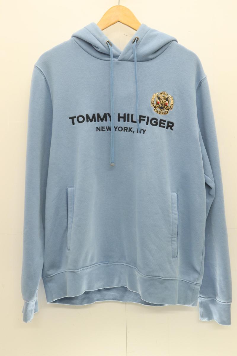 Rakuten - 【中古】 TOMMY HILFIGER メンズパーカー L パーカー TOMMY HILFIGER L 青 ブルー 刺繍