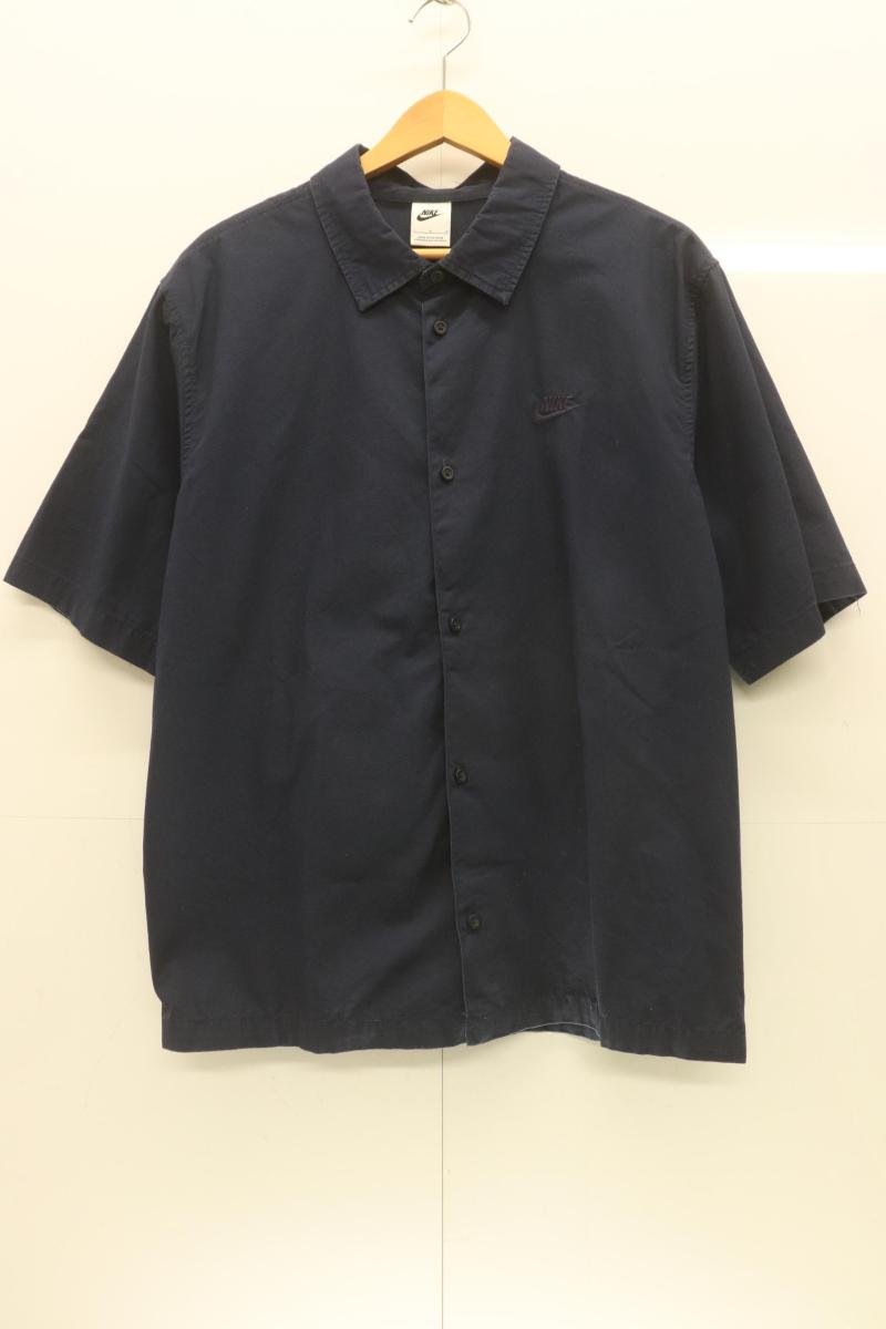 Rakuten - 【中古】 NIKE メンズ半袖シャツ L クラブ BTN ボタンダウン 半袖シャツ NIKE L 紺 ネイビー ロゴ