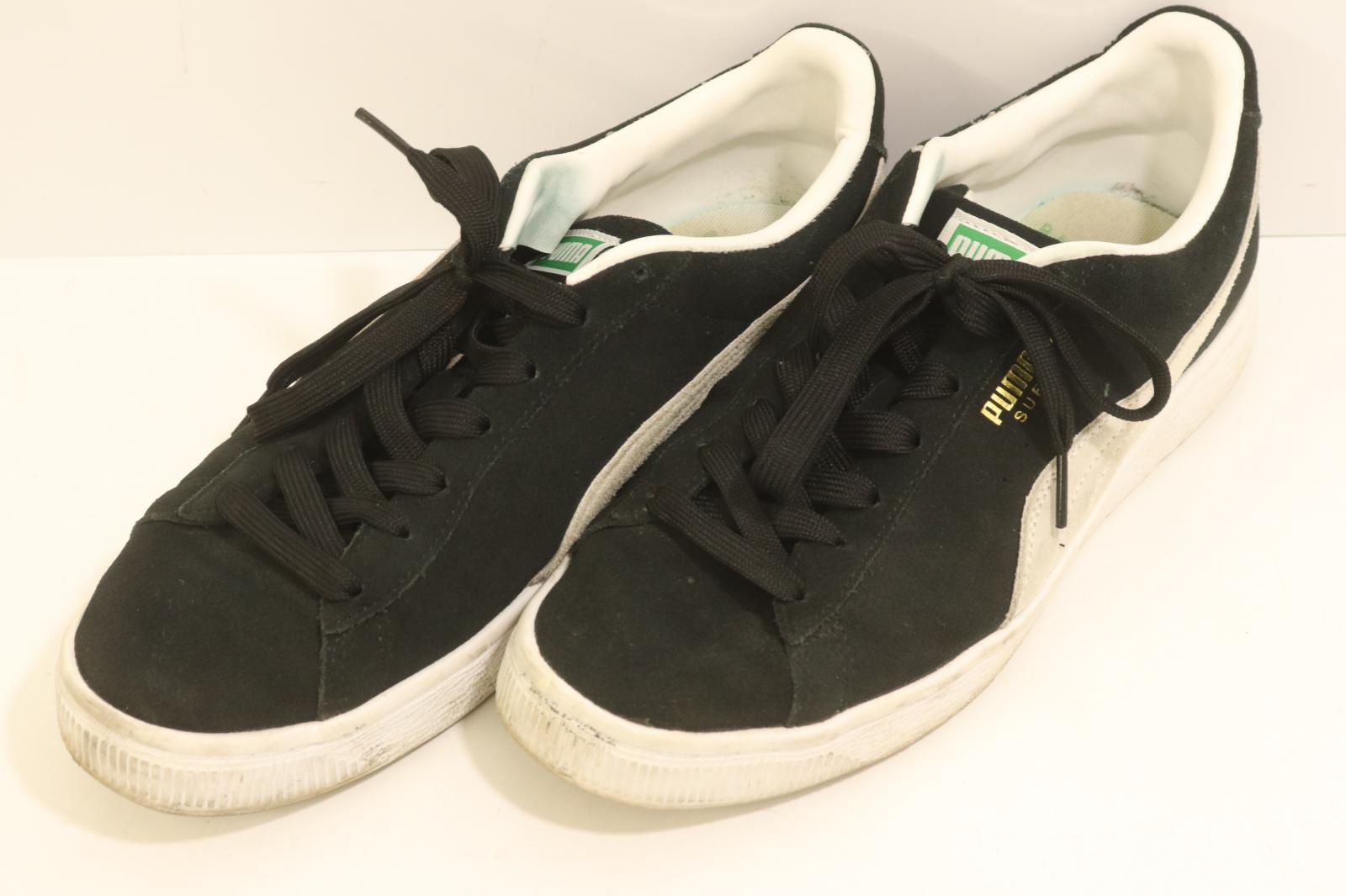 【中古】 PUMA メンズスニーカー 27cm SUEDE LITE PUMA 27cm 黒 ブラック 白 ホワイト