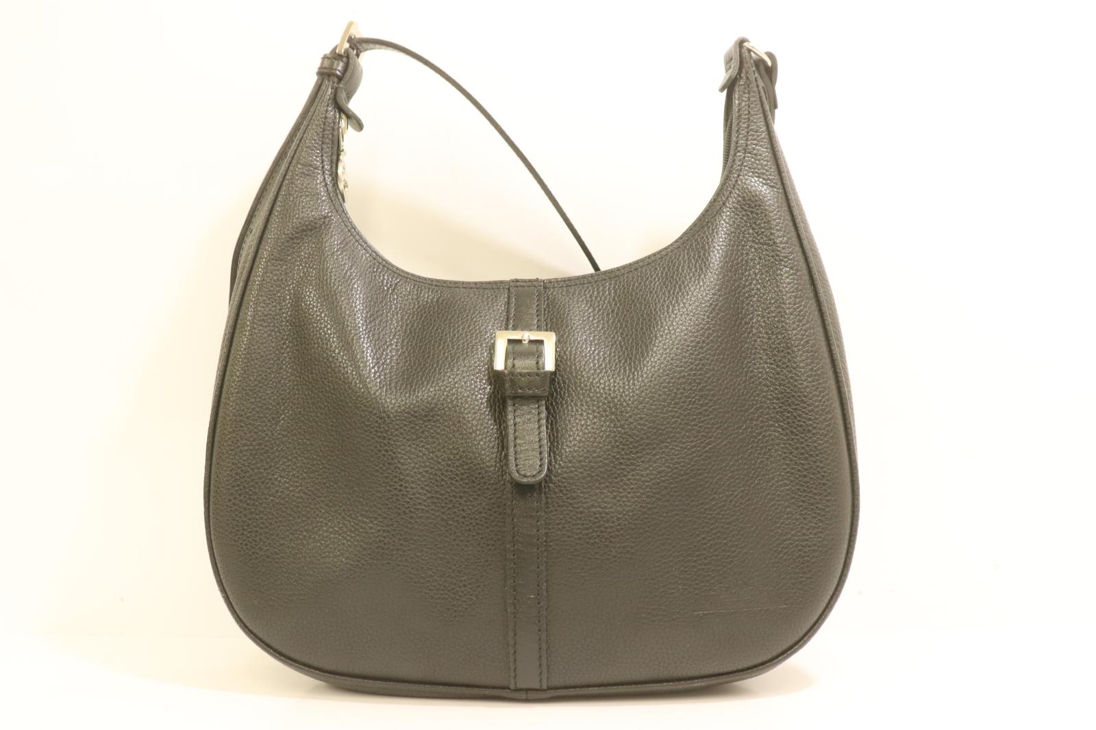 Shoulder Bags - 【中古】 Longchamp レディースショルダーバッグ -- レザー ショルダーバッグ Longchamp -- 黒 ブラック 無地