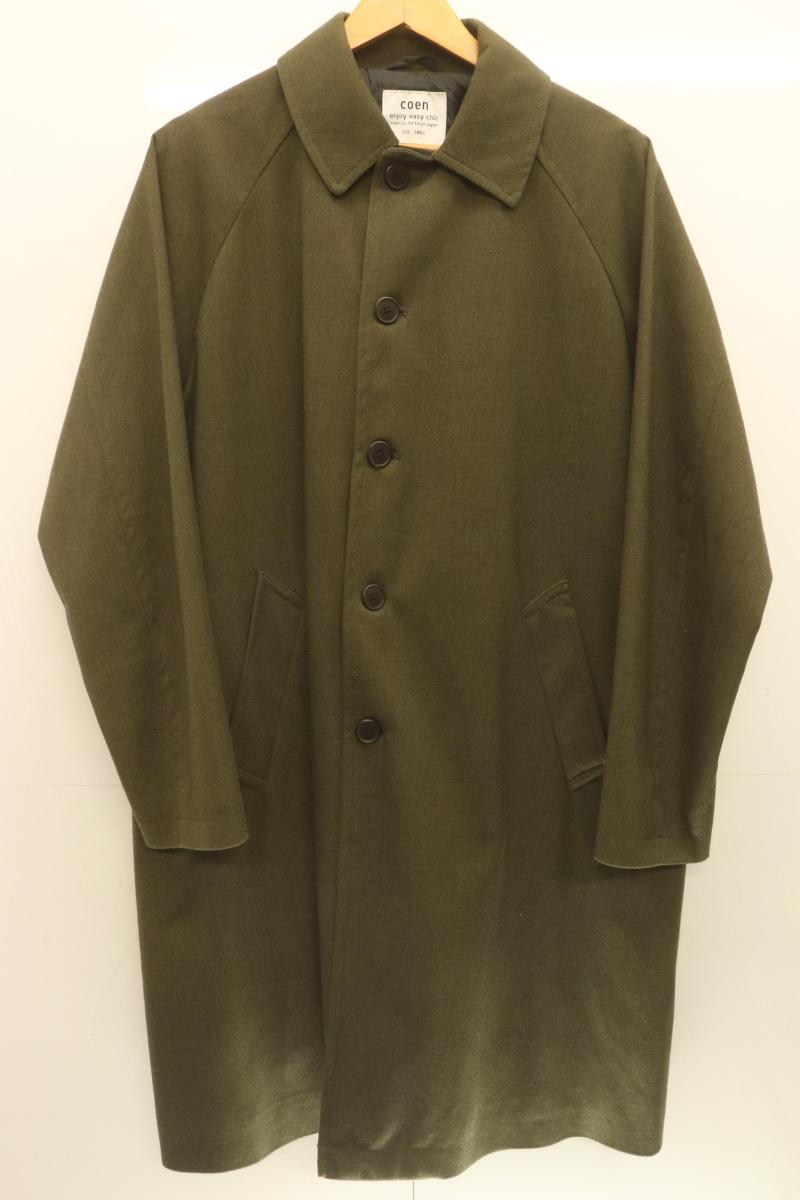 Rakuten - 【中古】 coen メンズステンカラーコート S ステンカラーコート coen S カーキ 無地
