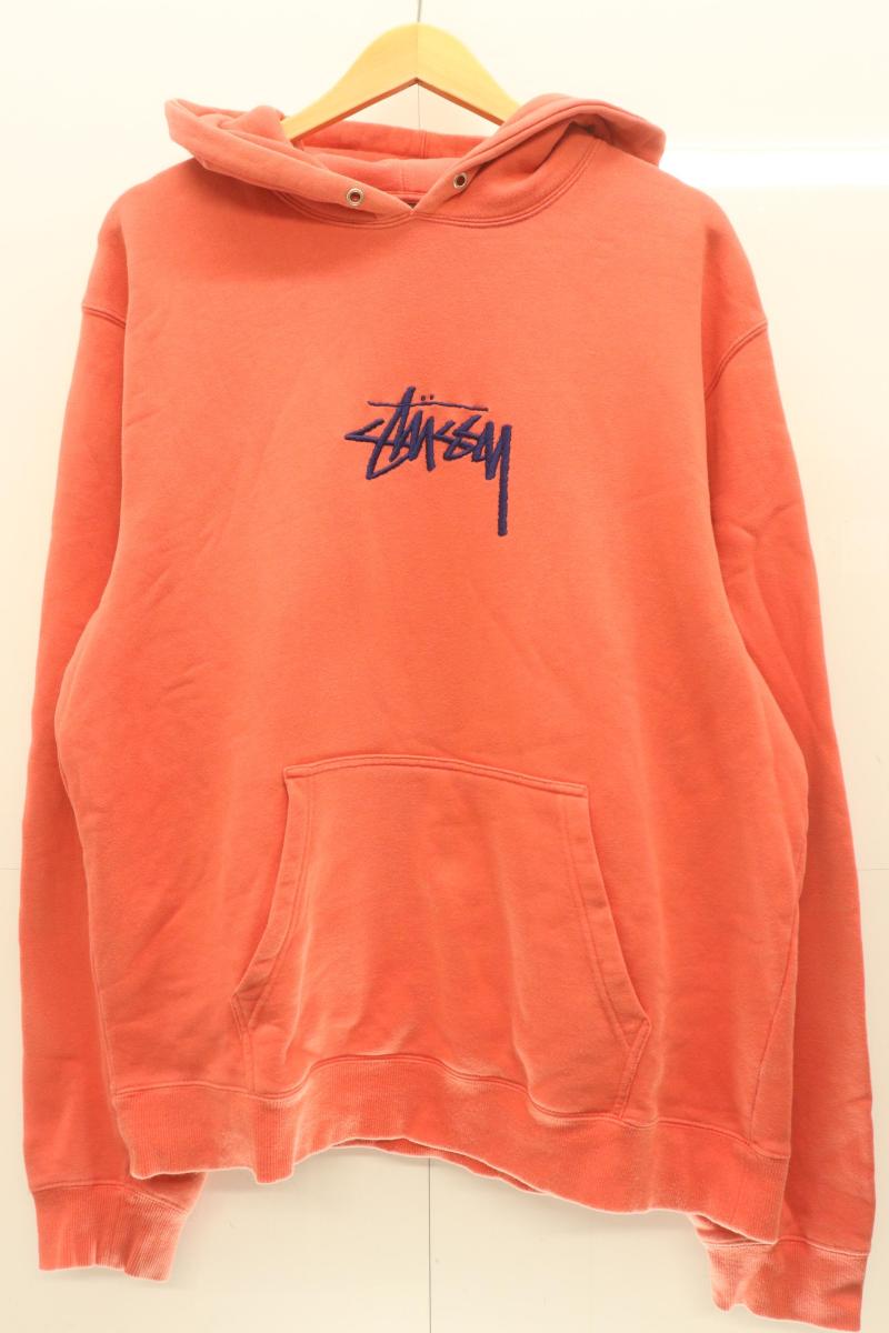 Rakuten - 【中古】 STUSSY メンズパーカー XL STOCK LOGO APP HOODIE STUSSY XL 赤 レッド ロゴ