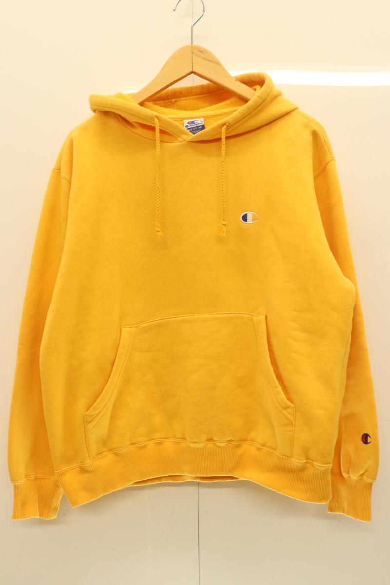 Rakuten - 【中古】 CHAMPION レディースパーカー M プルオーバーパーカー CHAMPION M 黄 イエロー ロゴ