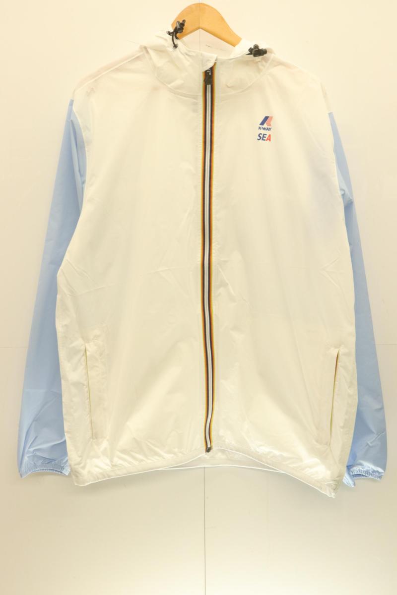 Rakuten - 【中古】 WIND AND SEA メンズジップパーカー XL ナイロンジップパーカー WIND AND SEA x K-WAYK-WAY XL 白 ホワイト 水色 アクアブルー