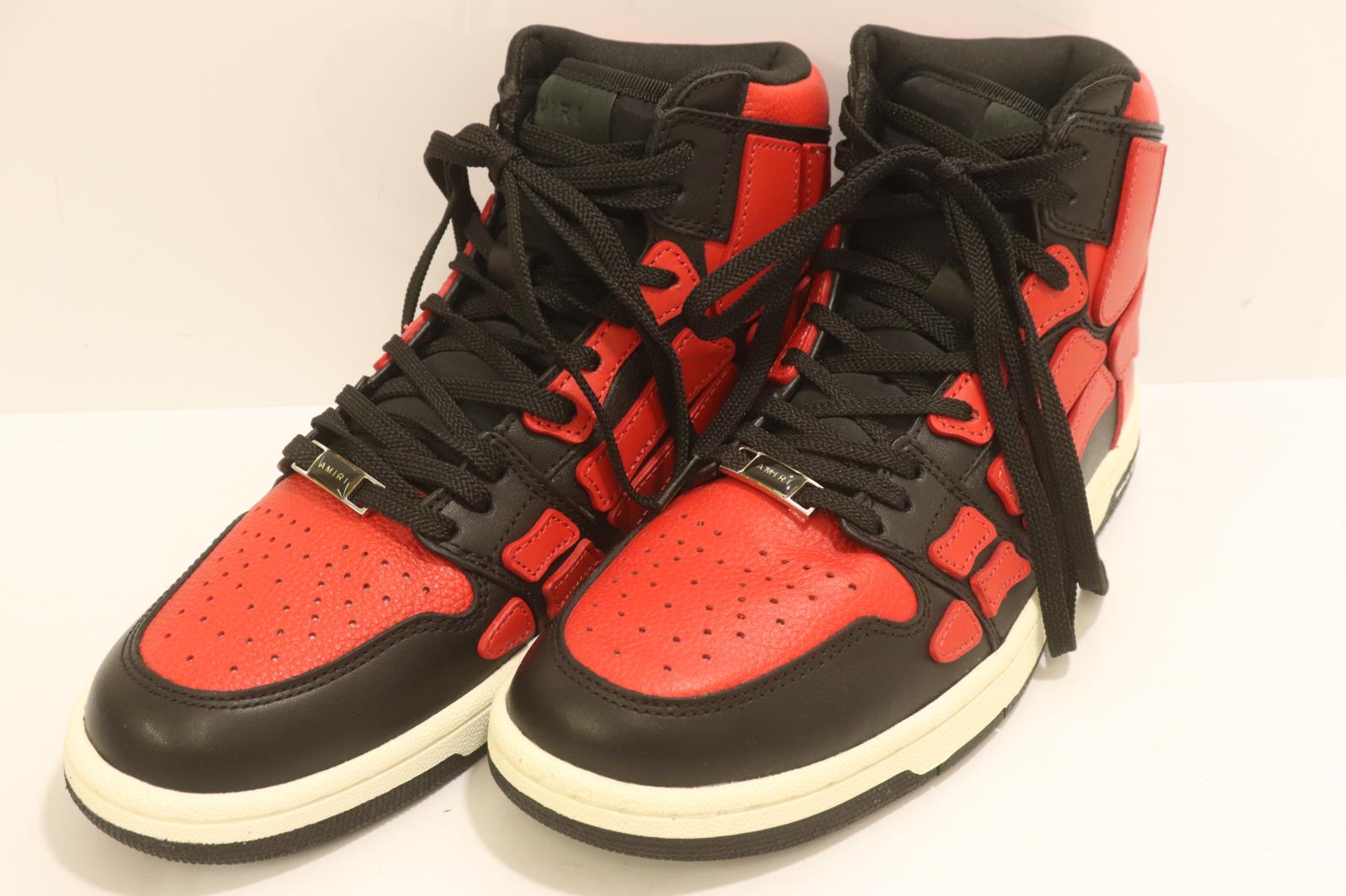 Rakuten - 【中古】 AMIRI メンズスニーカー 40 AMIRI SKEL-TOP HI BLACK RED AMIRI 40 黒 ブラック 赤 レッド ロゴ