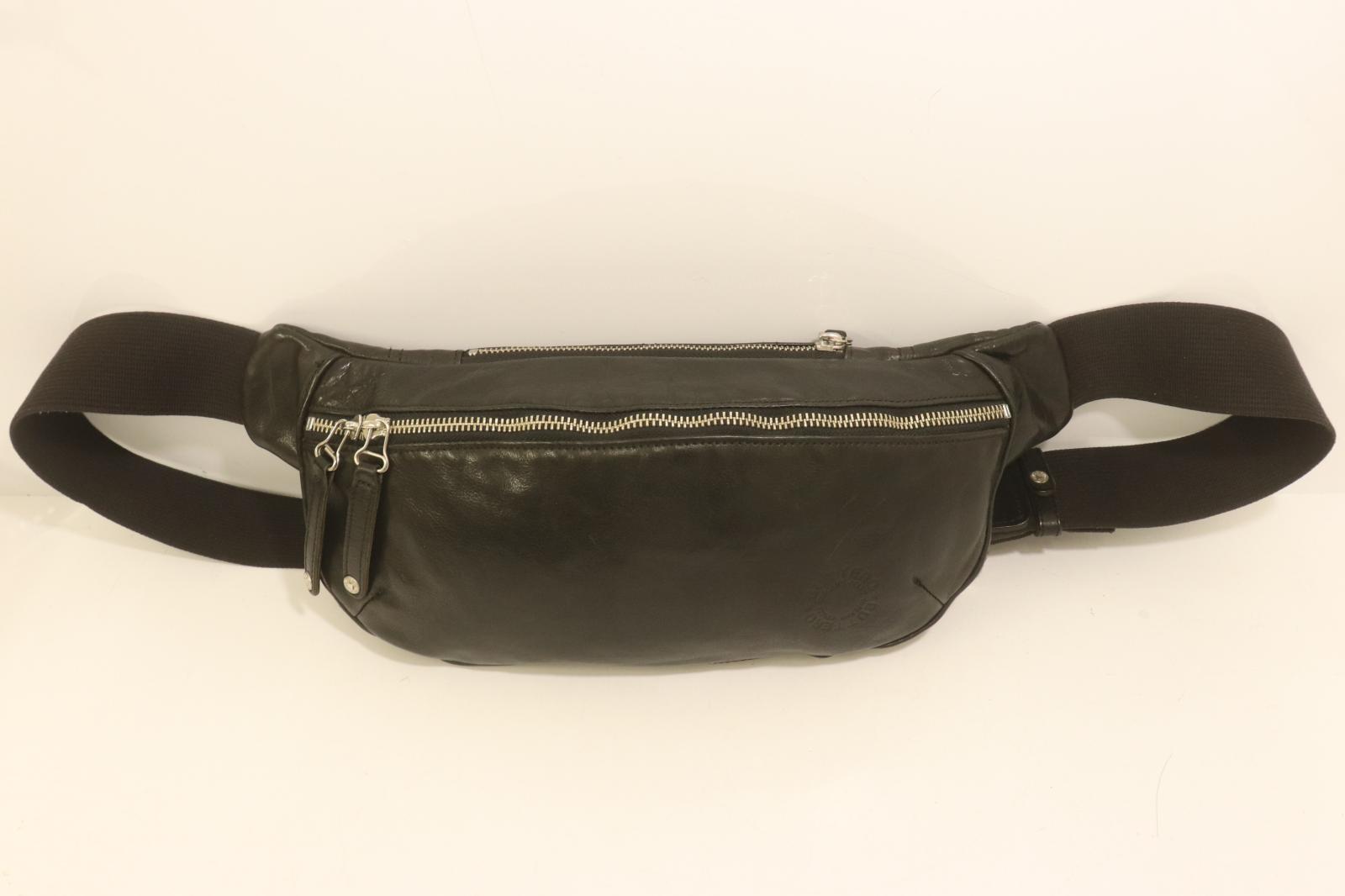 【中古】 BUTTERO メンズウエストポーチ -- レザー ウエストポーチ BUTTERO -- 黒 ブラック ロゴ