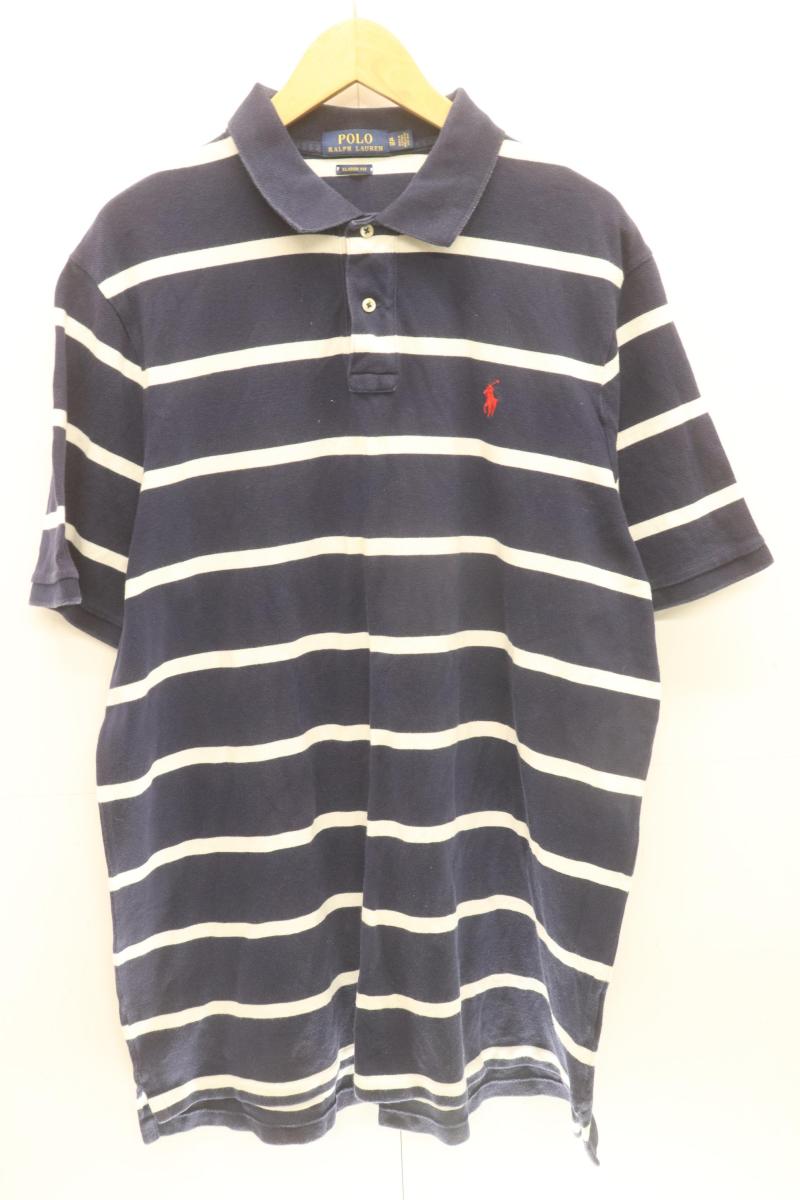 Rakuten - 【中古】 POLO RALPH LAUREN メンズポロシャツ XL ポロシャツ POLO RALPH LAUREN XL 白 ホワイト 紺 ネイビー ボーダー