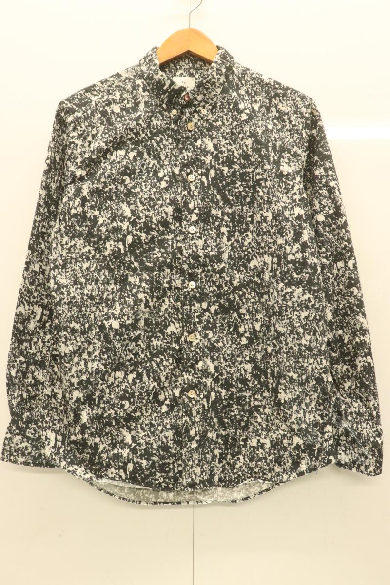 Rakuten - 【中古】 Paul Smith メンズ長袖シャツ M Crowd プリントボタンダウンシャツ Paul Smith M 黒 ブラック 白 ホワイト 総柄