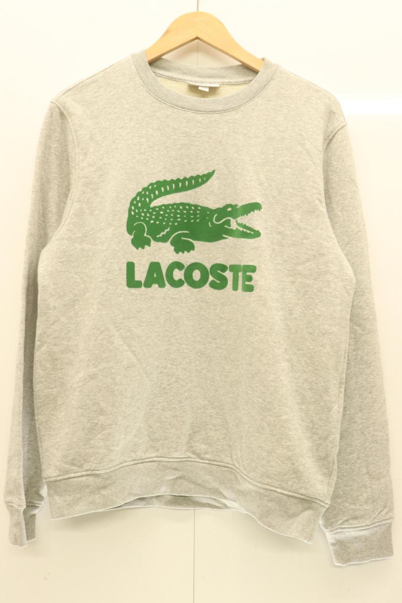 Rakuten - 【中古】 LACOSTE メンズスウェット M エッセンシャルアイコングラフィッククルーネックスウェット LACOSTE M グレー 灰 ロゴ