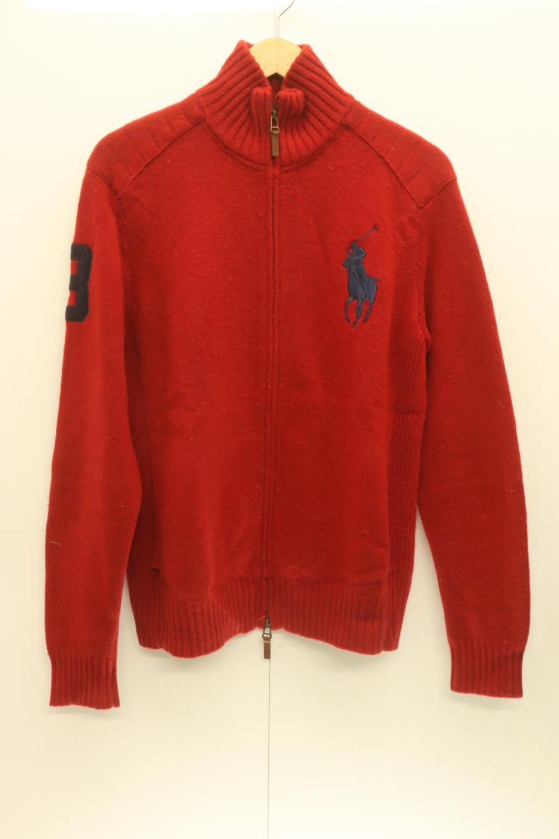 Rakuten - 【中古】 Polo by Ralph Lauren メンズカーディガン L ジップアップ ニット Polo by Ralph Lauren L 赤 レッド ロゴ