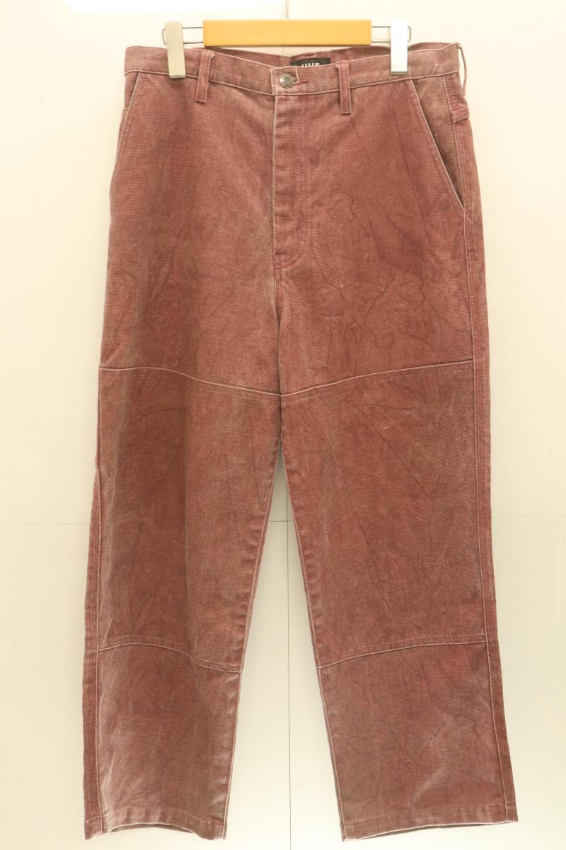 Rakuten - 【中古】 HUF メンズパンツ 30 HEMP DOUBLE KNEE PANT HUF 30 えんじ 無地