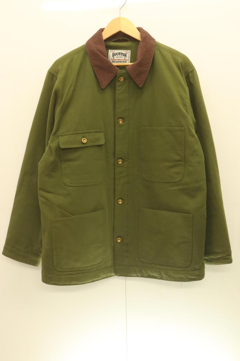 Rakuten - 【中古】 HOUSTON メンズカバーオール XXL 51407 SOLID VIYELLA COVERALL HOUSTON XXL 緑 グリーン 無地