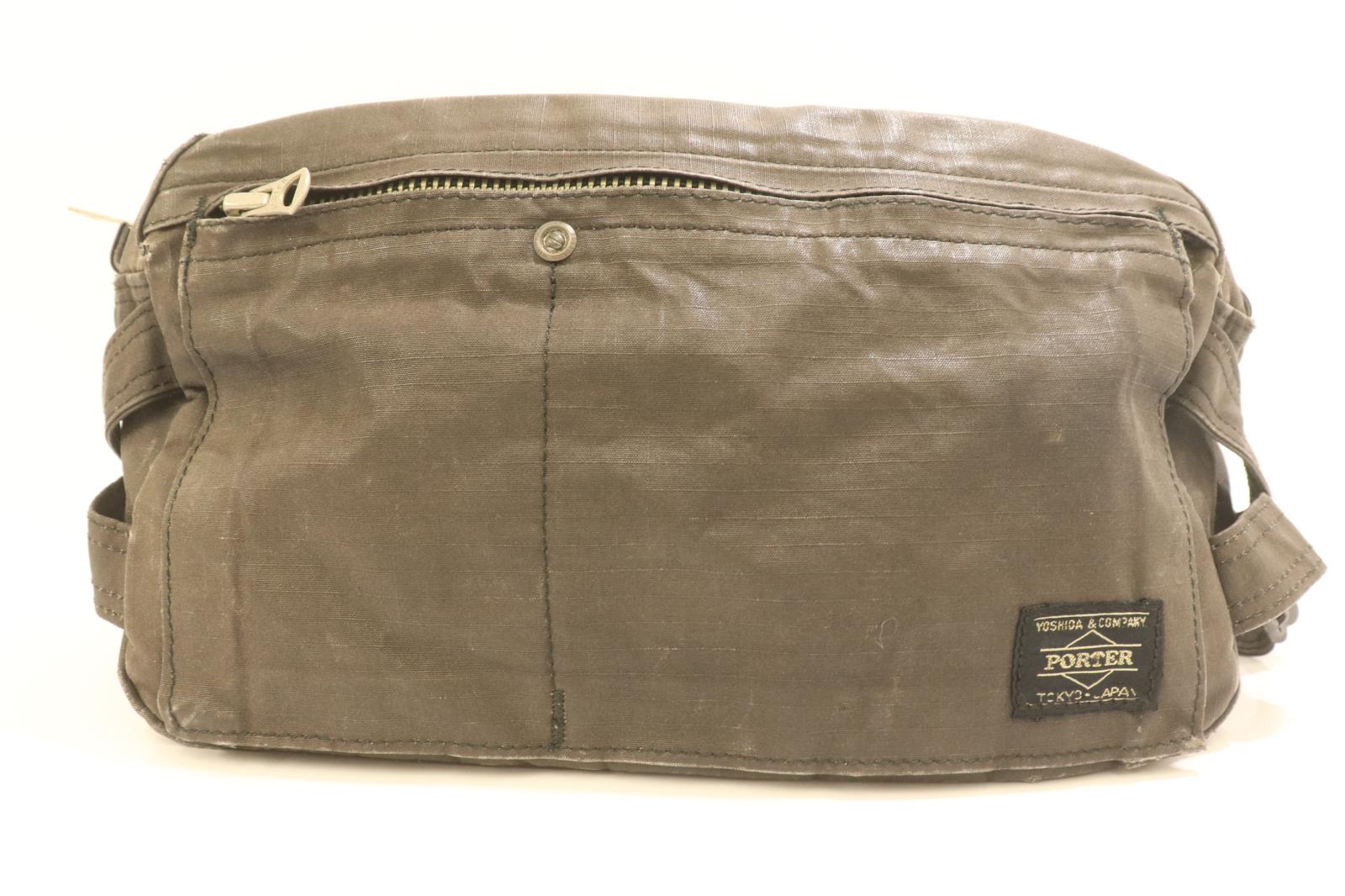 【中古】 PORTER メンズウエストポーチ -- CUBE ウエストポーチ PORTER -- 茶 ブラウン