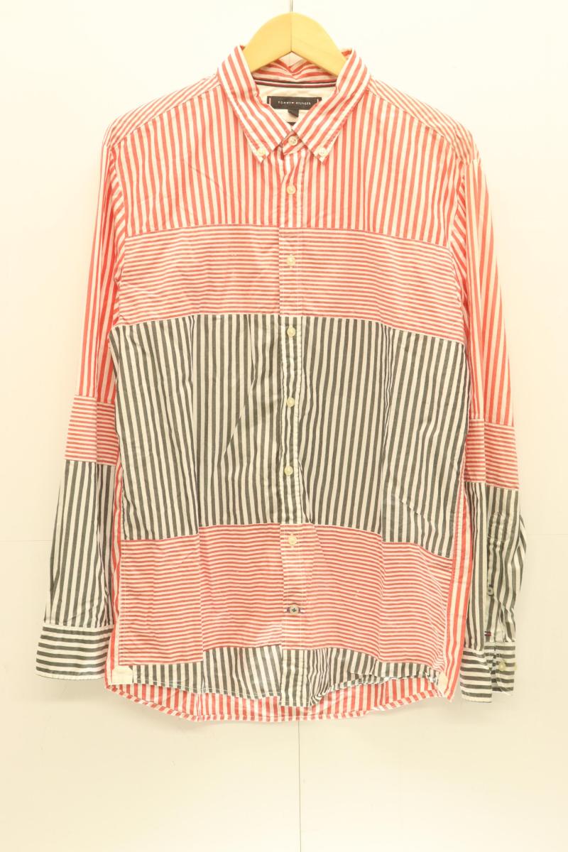 Rakuten - 【中古】 TOMMY HILFIGER メンズ長袖シャツ XL 長袖シャツ TOMMY HILFIGER XL 赤 レッド ストライプ
