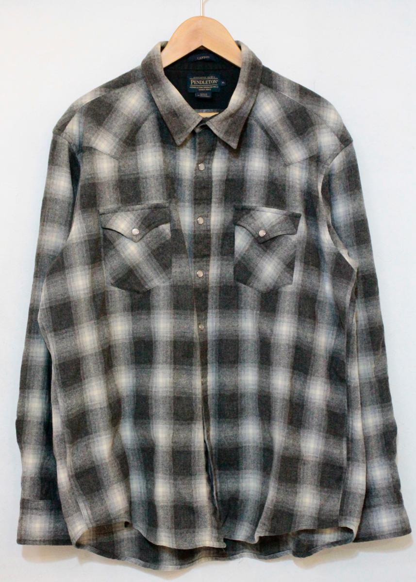 Rakuten - 【中古】 PENDLETON メンズウエスタンシャツ XL PENDLETON/CANYON/オンブレチェック/ウエスタンシャツ/XL/グレー 灰/DA023-31742