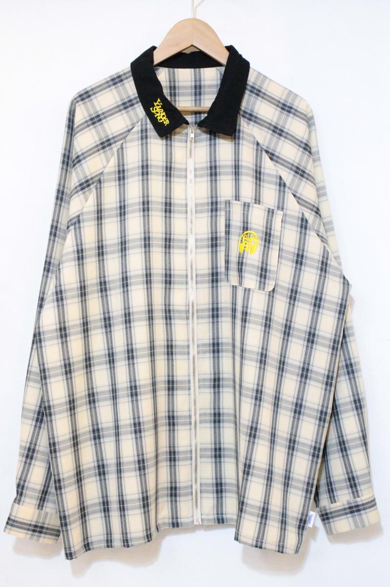 【中古】 メンズ長袖シャツ L younger song/Zip ombre check over shirt/長袖シャツ/L/青 ブルー/チェック/AZR-yng-0001-05