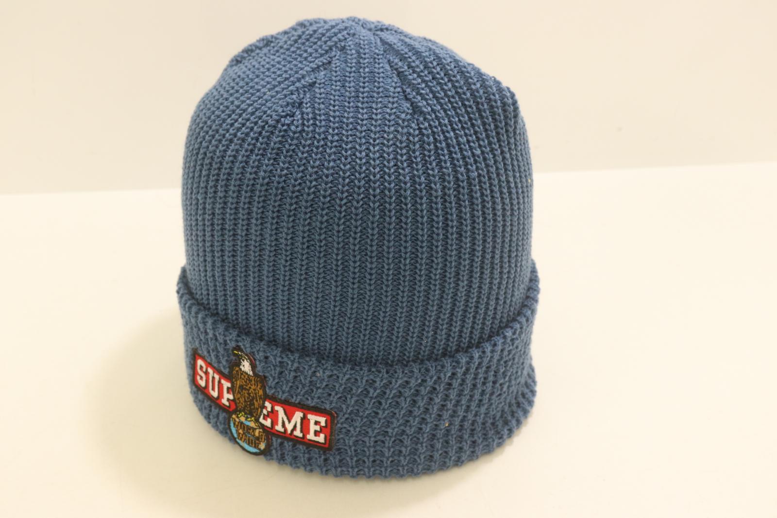 Rakuten - 【中古】 Supreme メンズニットキャップ -- 23AW Eagle Beanie Supreme -- 青 ブルー ワッペン