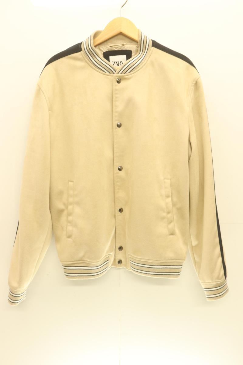 Rakuten - 【中古】 ZARA メンズブルゾン XL フェイクスウェードブルゾン ZARA XL ベージュ 肌色 無地