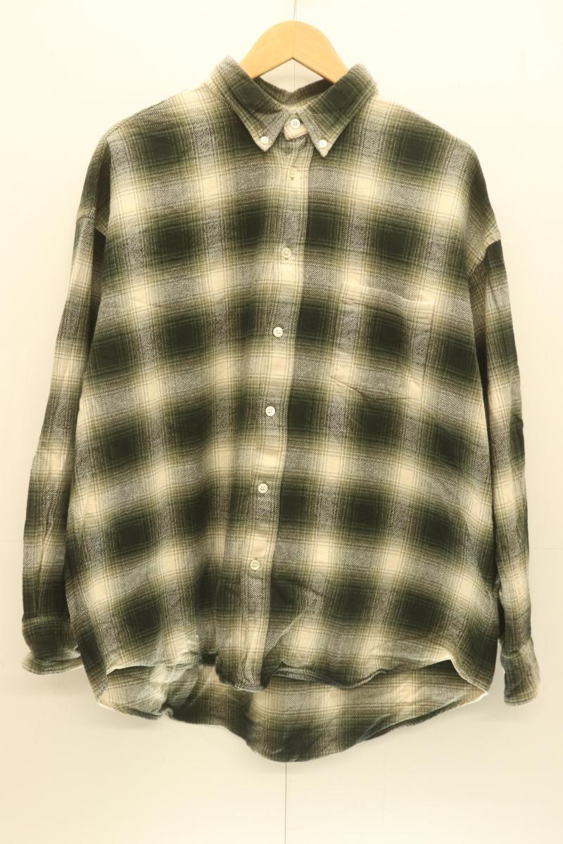 Rakuten - 【中古】 JOURNAL STANDARD メンズ長袖シャツ L the fat shirt trisect2 x JOURNAL STANDARD L 黒 ブラック 白 ホワイト カーキ チェック