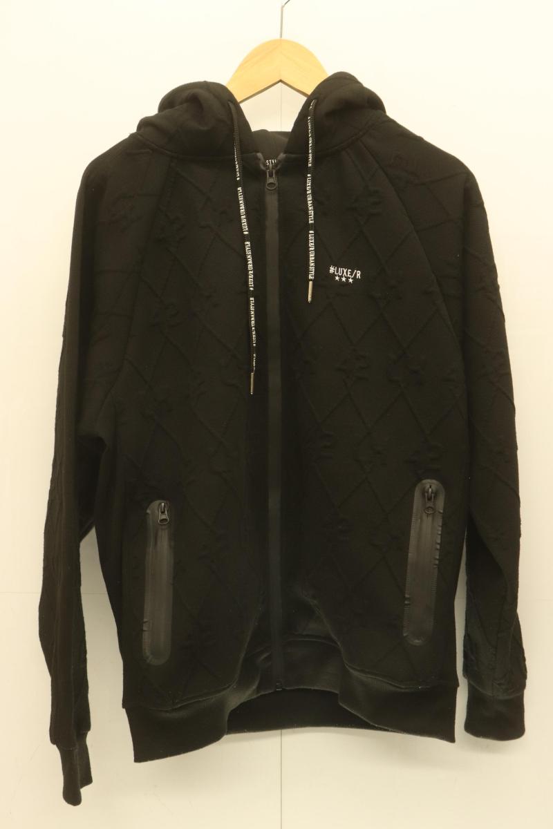 Rakuten - 【中古】 LUXE R メンズジップパーカー M ふくれジャガードジップパーカー LUXE R M 黒 ブラック