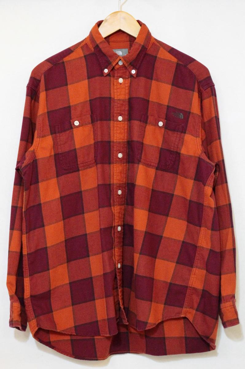 Rakuten - 【中古】 THE NORTH FACE メンズ長袖シャツ M THE NORTH FACE/ロングスリーブフロストフォージフランネルシャツ/長袖シャツ/M/オレンジ 橙/チェック/NR62431