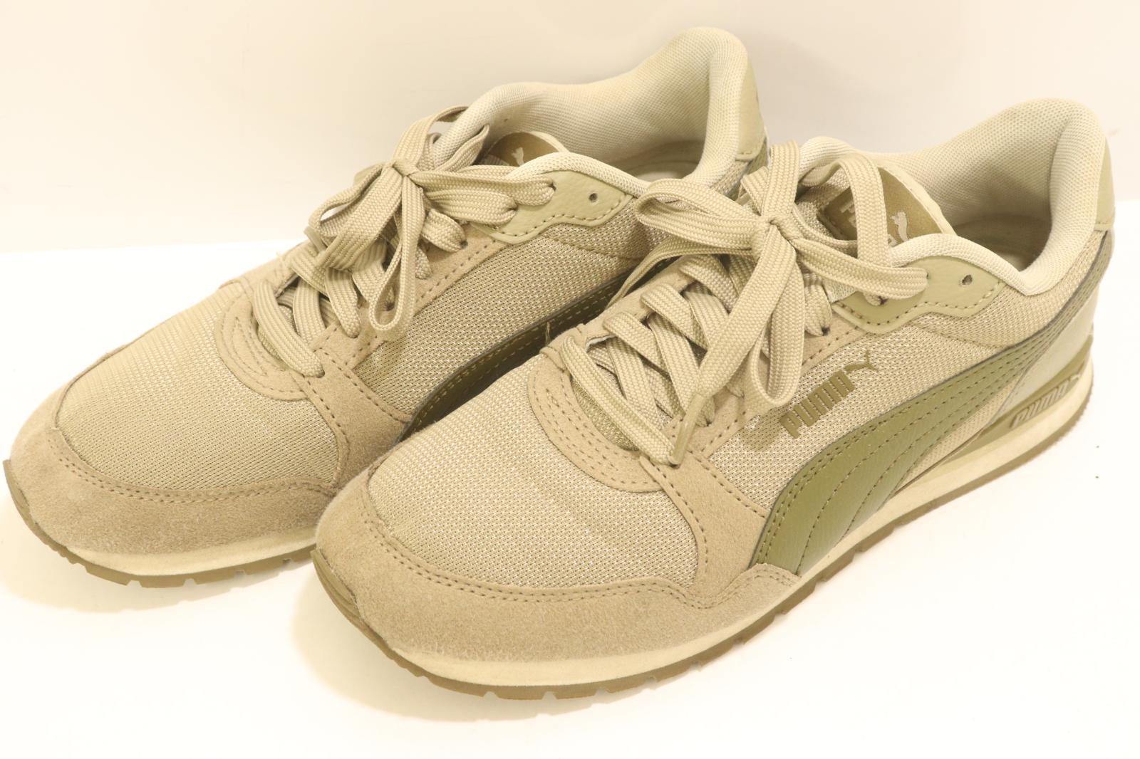 Rakuten - 【中古】 PUMA レディーススニーカー 24.5cm ST ランナー V3 メッシュ PUMA 24.5cm 緑 グリーン カーキ ロゴ