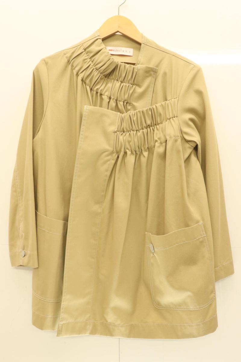 【中古】 mintdesigns レディースジャケット 2 フロントギャザー ジャケット mintdesigns 2 ベージュ 肌色 無地