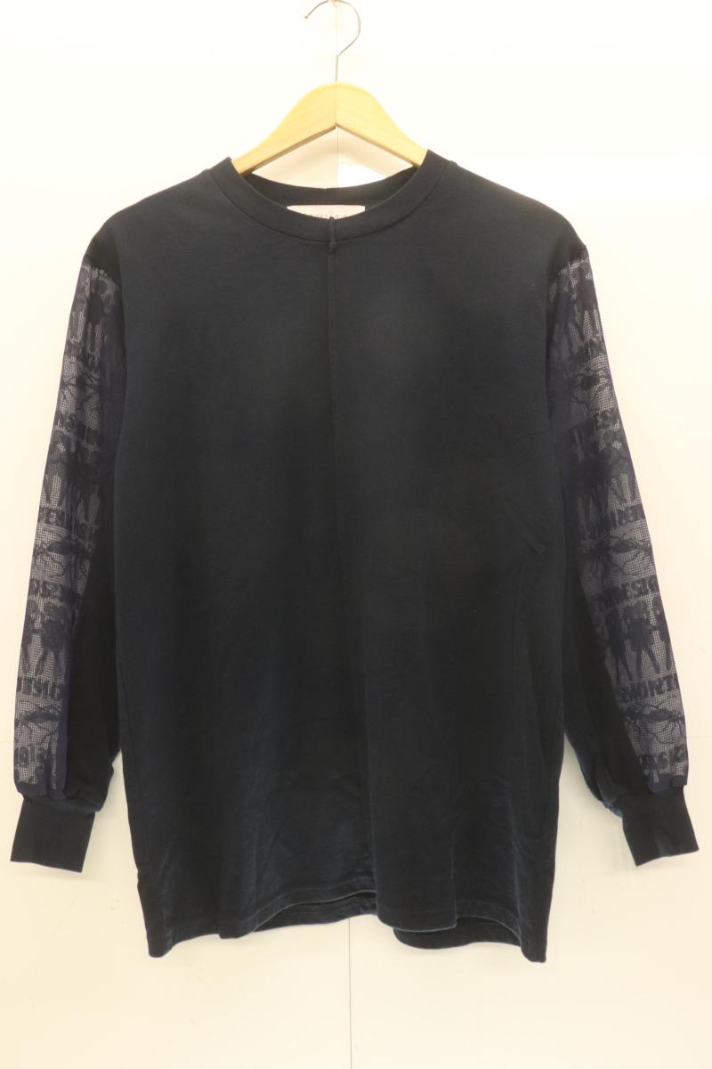 【中古】 mintdesigns レディースロンT 2 袖切替 カットソー mintdesigns 2 紺 ネイビー 無地