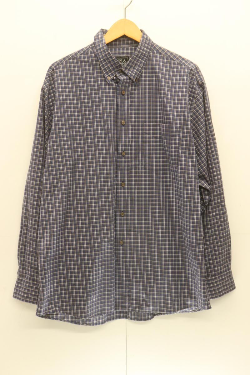Rakuten - 【中古】 jos.a.bank メンズ長袖シャツ L 長袖シャツ jos.a.bank L 紺 ネイビー チェック