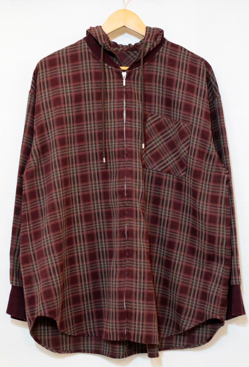 Rakuten - 【中古】 AMERI レディースジップパーカー F AMERI/ZIP HOODIE SHIRT/ジップパーカー/F/茶 ブラウン/チェック/0225204910380
