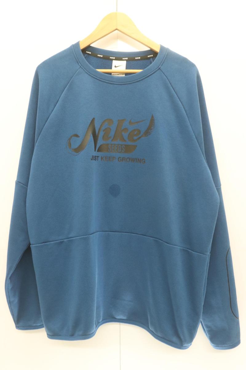 Rakuten - 【中古】 NIKE メンズスウェット XL DF グラフィック フリース LS クルー NIKE XL 青 ブルー