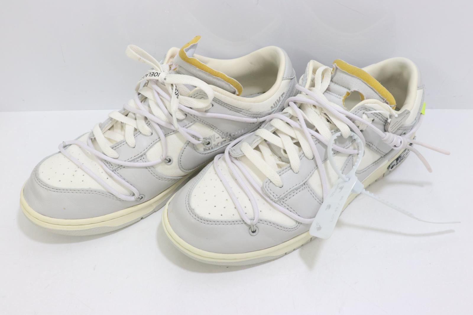 Rakuten - 【中古】 NIKE メンズスニーカー 30cm DUNK LOW 1 OF 50 49 NIKE x OFF-WHITE 30cm 白 ホワイト ライトグレー ロゴ DM1602-123