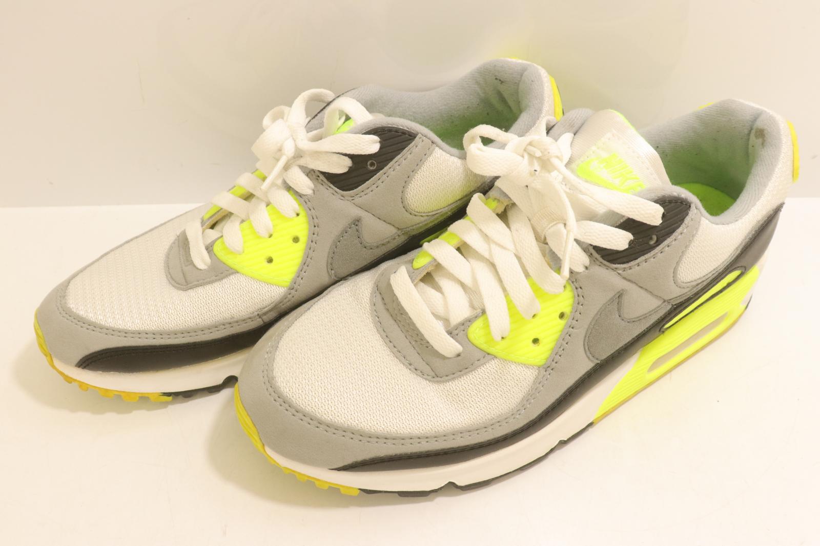 Rakuten - 【中古】 NIKE メンズスニーカー 27cm AIR MAX 90 NIKE 27cm 白 ホワイト グレー 灰 黄 イエロー ロゴ CD0881-103