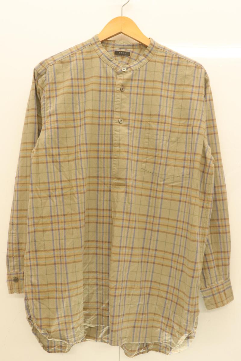 Rakuten - 【中古】 LENO メンズ長袖シャツ 1 バンドカラーシャツ LENO 1 グレー 灰